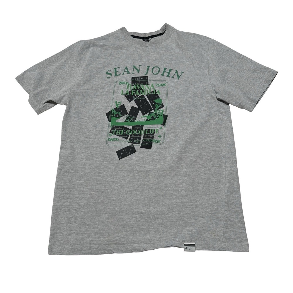Vintage Y2K Hip Hop Sean Jean T Shirt Gray Size XL 23 x 31